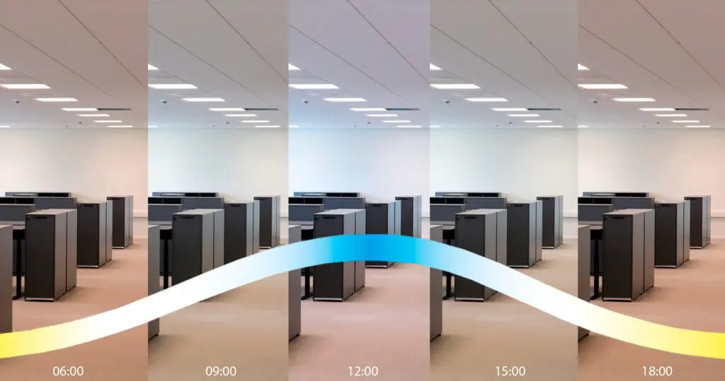 Døgnrytme belysning illustreret